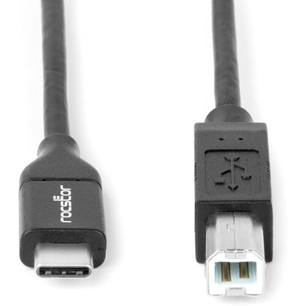 Rocstor Cable USB-C a USB-B 2.0 Negro 1.8m Compatible con Dispositivos Legacy