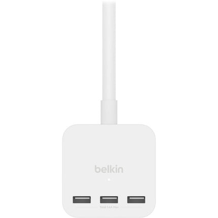 Belkin 3-Outlet Power Cube Blanco Regleta con 3 Enchufes y 3 Puertos USB-A