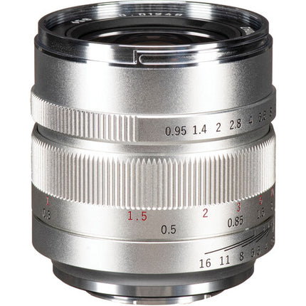 Mitakon Zhongyi Speedmaster 17mm f/0.95 objetivo para Micro Cuatro Tercios plateado con estuche y tapas
