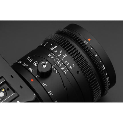 TTArtisan Tilt 50mm f1.4 lente prime full frame para Canon RF metal y enfoque manual
