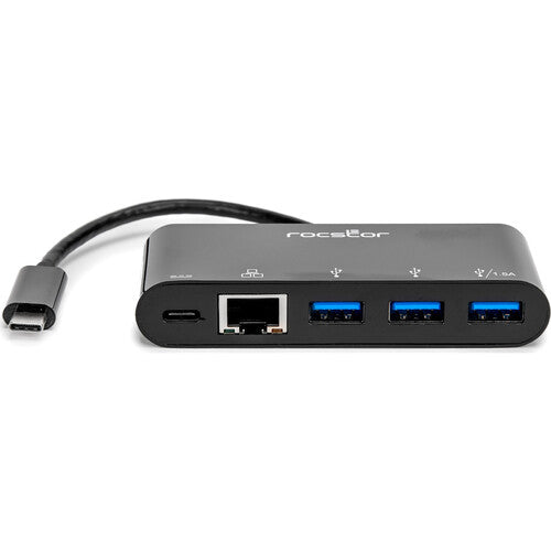 Rocstor Adaptador multipuerto USB-C a USB-A USB-C y Ethernet Gigabit 60W PD Thunderbolt 3