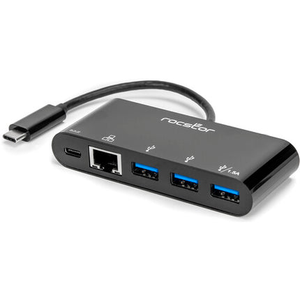 Rocstor Adaptador multipuerto USB-C a USB-A USB-C y Ethernet Gigabit 60W PD Thunderbolt 3