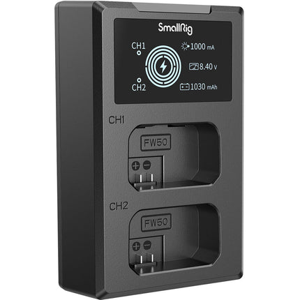 SmallRig Cargador de Batería NP-FW50 para Sony Dos Bahías USB-C