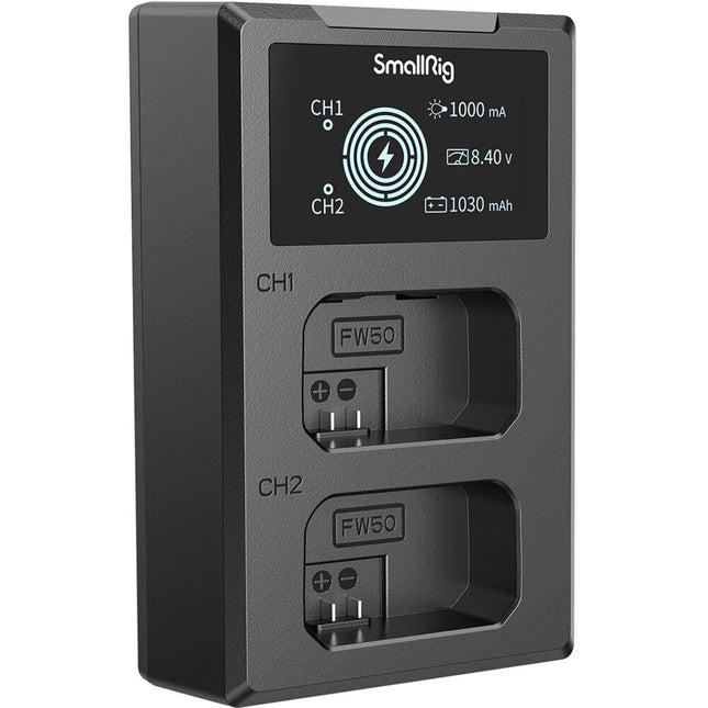 SmallRig Cargador de Batería NP-FW50 para Sony Dos Bahías USB-C