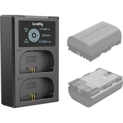 SmallRig LP-E6NH Cargador de Batería para Cámaras Canon Duales USB-C