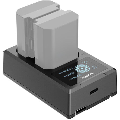 SmallRig NP-FZ100 Cargador de Batería para Cámara Sony Dos Bahías USB-C