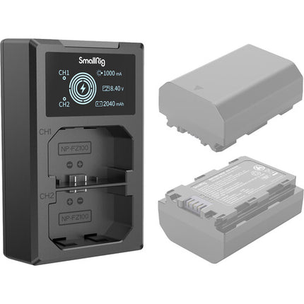 SmallRig NP-FZ100 Cargador de Batería para Cámara Sony Dos Bahías USB-C