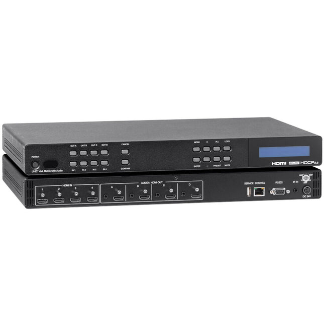 KanexPro 4x4 HDMI Matrix Switcher 4K60 4:4:4 con Salidas de Audio
