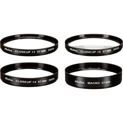Nisha 67mm Kit de Lentes Macro +1 +2 +4 con Macro 2 a 6 Pulgadas