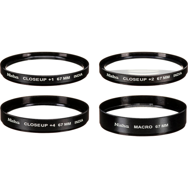Nisha 67mm Kit de Lentes Macro +1 +2 +4 con Macro 2 a 6 Pulgadas
