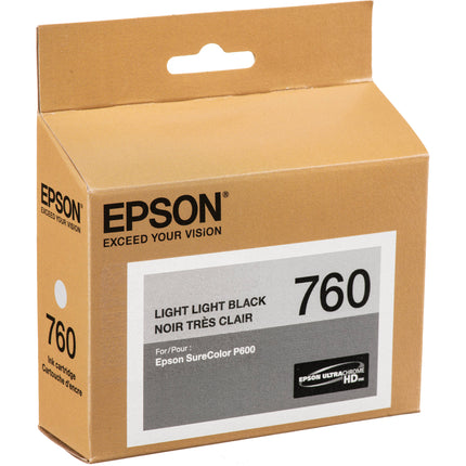 Cartucho de Tinta Epson T760 Light Light Black Ultrachrome HD 25.9 ml para Impresora SureColor P600