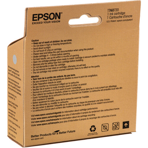 Epson T760 Cartucho de Tinta Light Black Ultrachrome HD 25.9 ml para SureColor P600