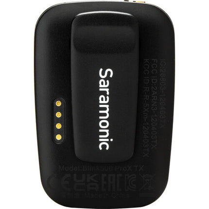 Saramonic Blink 500 ProX B2 Sistema Micrófono Lavalier Inalámbrico Dual 10h Batería Negro