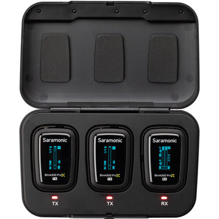 Saramonic Blink 500 ProX B2 Sistema Micrófono Lavalier Inalámbrico Dual 10h Batería Negro