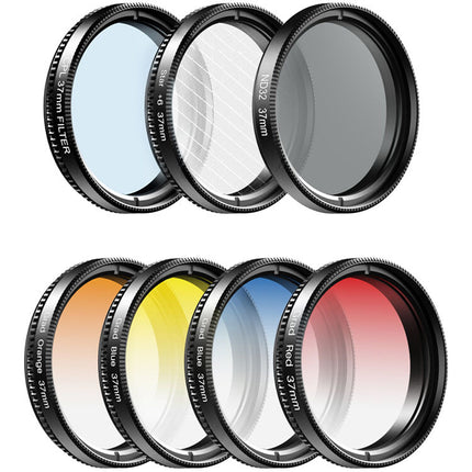 Apexel Kit de Filtros Graduados 7 en 1 para Roscas 37mm con Polarizador y ND32