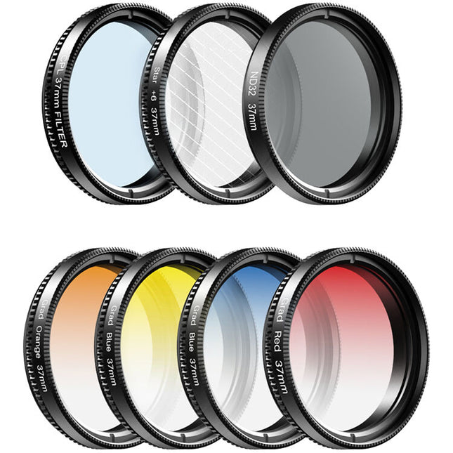 Apexel Kit de Filtros Graduados 7 en 1 para Roscas 37mm con Polarizador y ND32
