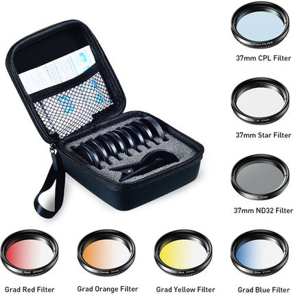 Apexel Kit de Filtros Graduados 7 en 1 para Roscas 37mm con Polarizador y ND32