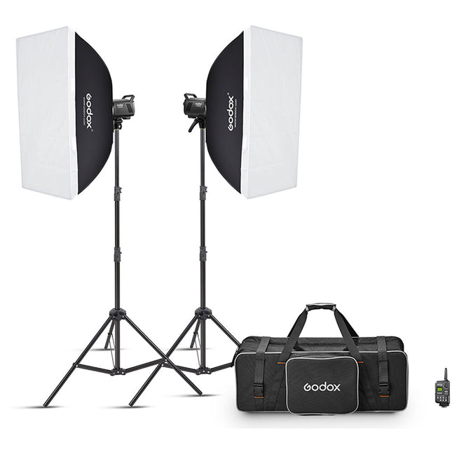 Godox MS200-V Kit de 2 Monolights 200Ws con Softboxes 24x36 y Soportes 2m
