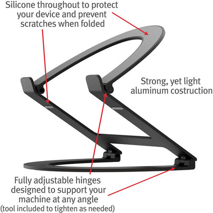 Twelve South Curve Flex Soporte para Laptop Ajustable Hasta 9 6 Pulgadas con Estuche de Viaje