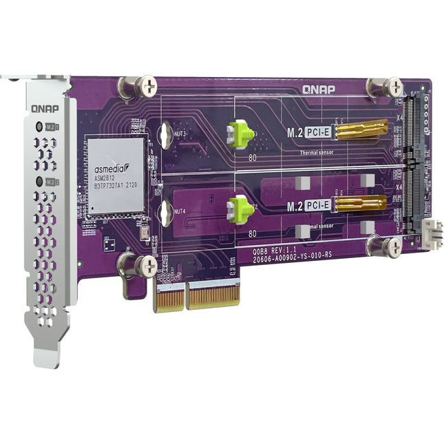 QNAP Dual M.2 22110 2280 PCIe Gen3 x4 Tarjeta de Expansión SSD NVMe 32 Gb/s