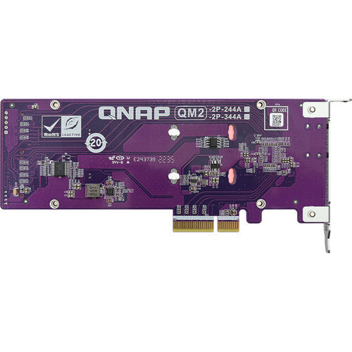 QNAP Dual M.2 22110 2280 PCIe Gen3 x4 Tarjeta de Expansión SSD NVMe 32 Gb/s