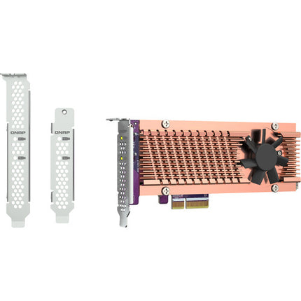 QNAP Dual M.2 22110 2280 PCIe Gen3 x4 Tarjeta de Expansión SSD NVMe 32 Gb/s