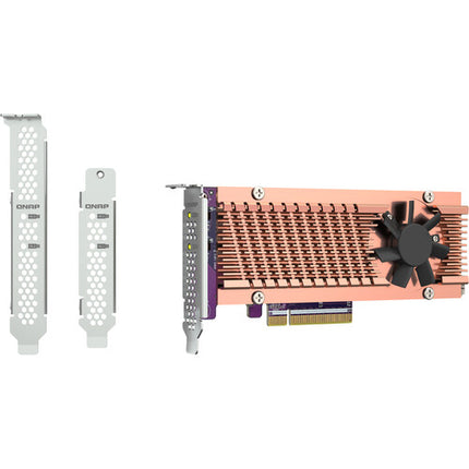 QNAP Dual M.2 22110 2280 PCIe Gen3 x8 tarjeta de expansión SSD NVMe 64 Gb/s con soporte de bracket incluidos