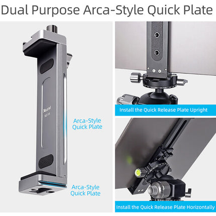 XILETU XJ-15 Soporte Universal para Teléfono y Tableta 4.9 a 8.9 Pulgadas Titanio