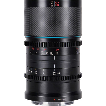 Sirui Saturn 35mm T2.9 Anamórfico para montura E Full Frame de fibra de carbono 82mm