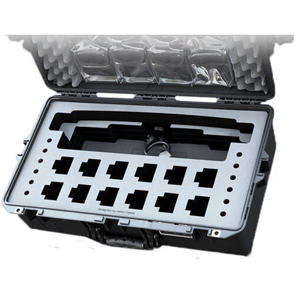Jason Cases Motorola CP100 Estuche para 12 Radios con Cargador de 12 Puestos y Enchufe Exterior Impermeable