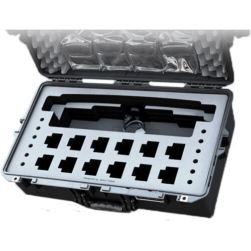 Jason Cases Motorola CP100 Estuche para 12 Radios con Cargador de 12 Puestos y Enchufe Exterior Impermeable