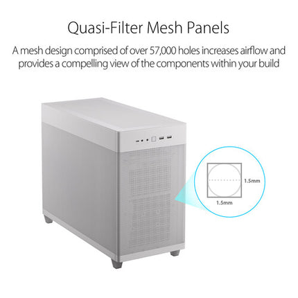 ASUS Prime AP201 Caja Micro-ATX Blanca Con Soporte Para Radiadores 360mm