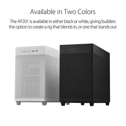 ASUS Prime AP201 Caja Micro-ATX Blanca Con Soporte Para Radiadores 360mm
