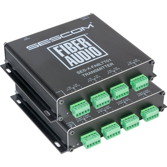 Sescom SES-X-FA8LTT01 Extensor de Audio por Fibra 8 Canales 12.4 Millas 24-Bit