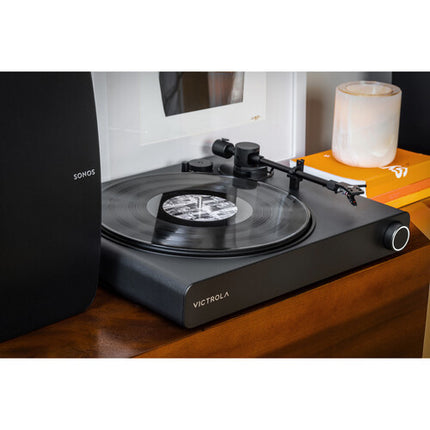 Victrola Stream Onyx Tocadiscos Manual Doble Velocidad con Cartucho Ortofon OM 5E y Wi-Fi para Sonos