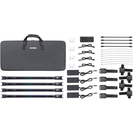 Godox TL60 Luz LED Tubo RGB 2.5' Kit 4 Luces Control Remoto 421 Lux