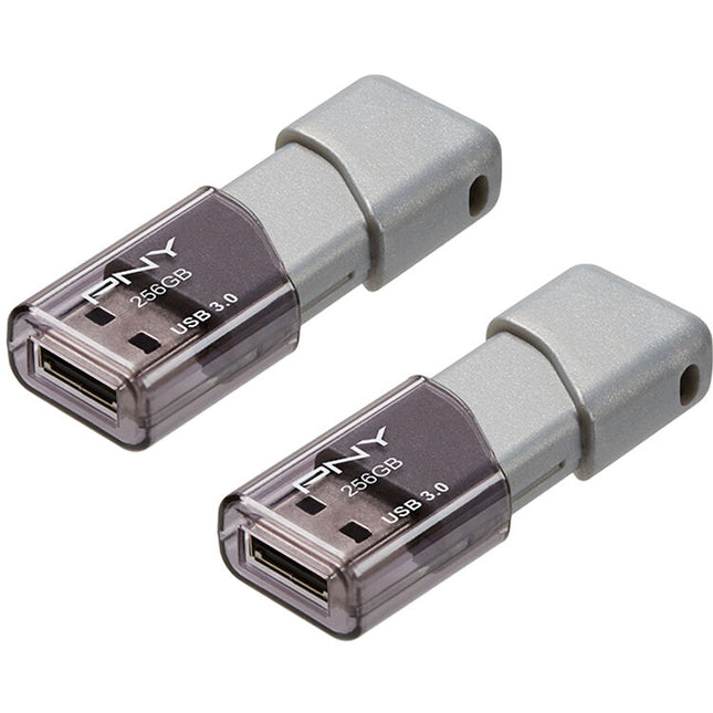 PNY Turbo Attaché 3 Memoria USB 3.0 256GB 100 MB/s 2 Pack Gris