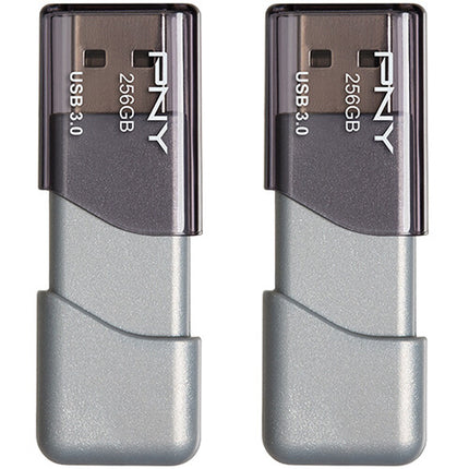 PNY Turbo Attaché 3 Memoria USB 3.0 256GB 100 MB/s 2 Pack Gris