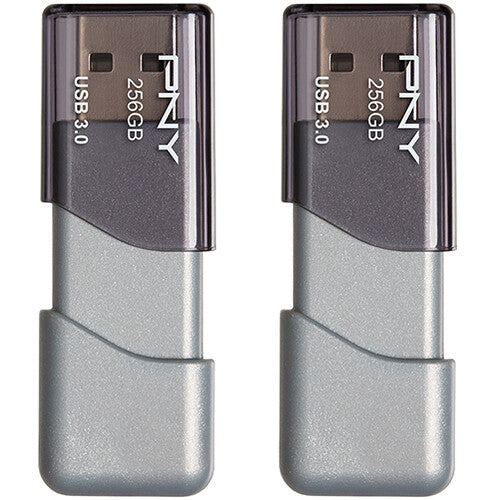 PNY Turbo Attaché 3 Memoria USB 3.0 256GB 100 MB/s 2 Pack Gris