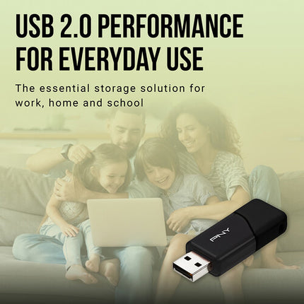 PNY 64GB Attaché 3 Unidad Flash USB 2.0 Capacidad 64GB Diseño Sin Tapa 10-Pack