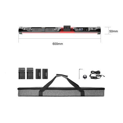 GVM BD25R Barra LED Bi-Color RGB 24" 465 Lux 2700-10000K Kit Completo