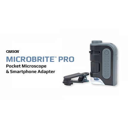 Carson MicroBrite Pro Microscopio de Bolsillo 60-120x con LED y Adaptador para Smartphone