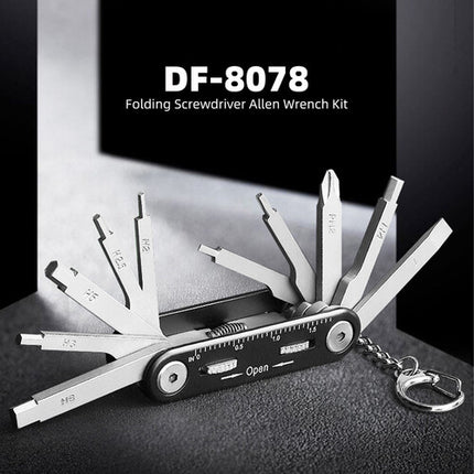 DigitalFoto Solution Limited Multiherramienta Destornillador y Llaves Allen con Regla Integrada y Clip de Llavero