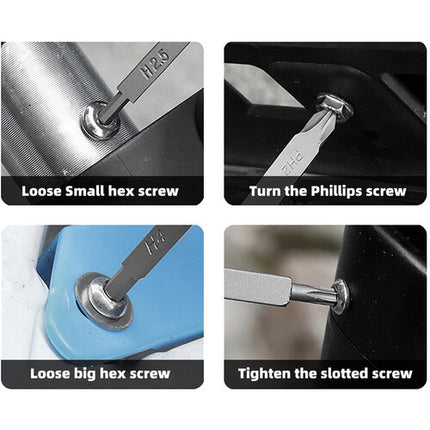 DigitalFoto Solution Limited Multiherramienta Destornillador y Llaves Allen con Regla Integrada y Clip de Llavero