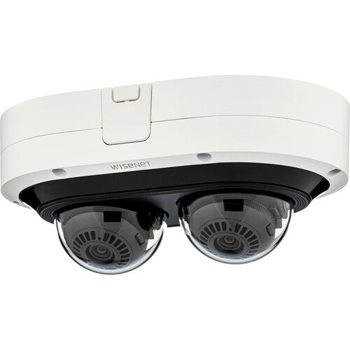 Hanwha Vision PNM-12082RVD Cámara Domo Multidireccional Exterior 2 Sensores 6MP 82 Pies Visión Nocturna
