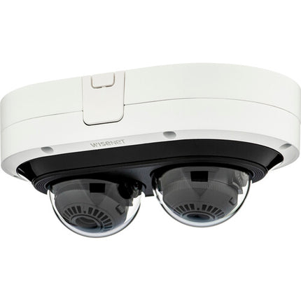 Hanwha Vision PNM-7082RVD Cámara domo de red multidireccional 2MP con visión nocturna 2 sensores lentes varifocales 3-6mm IP67