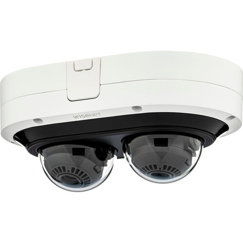 Hanwha Vision PNM-7082RVD Cámara domo de red multidireccional 2MP con visión nocturna 2 sensores lentes varifocales 3-6mm IP67