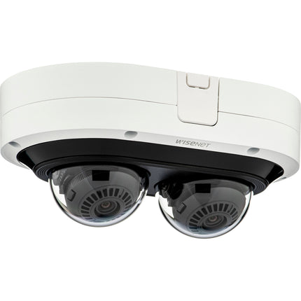 Hanwha Vision PNM-12082RVD Cámara Domo Multidireccional Exterior 2 Sensores 6MP 82 Pies Visión Nocturna