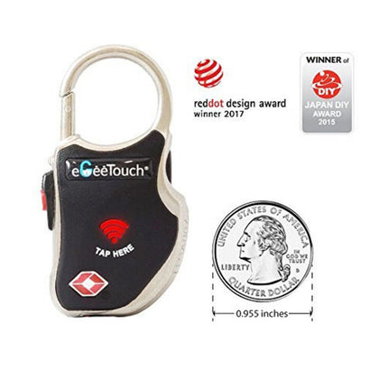 eGeeTouch 2nd Generation Candado de Viaje Amarillo 2-Pack con Autenticación Encriptada y LED