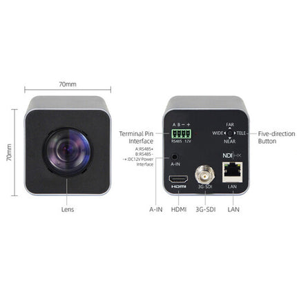 PTZCam POV X Cámara HD Box 1/2.8 Sensor 20x Zoom HDMI SDI NDI